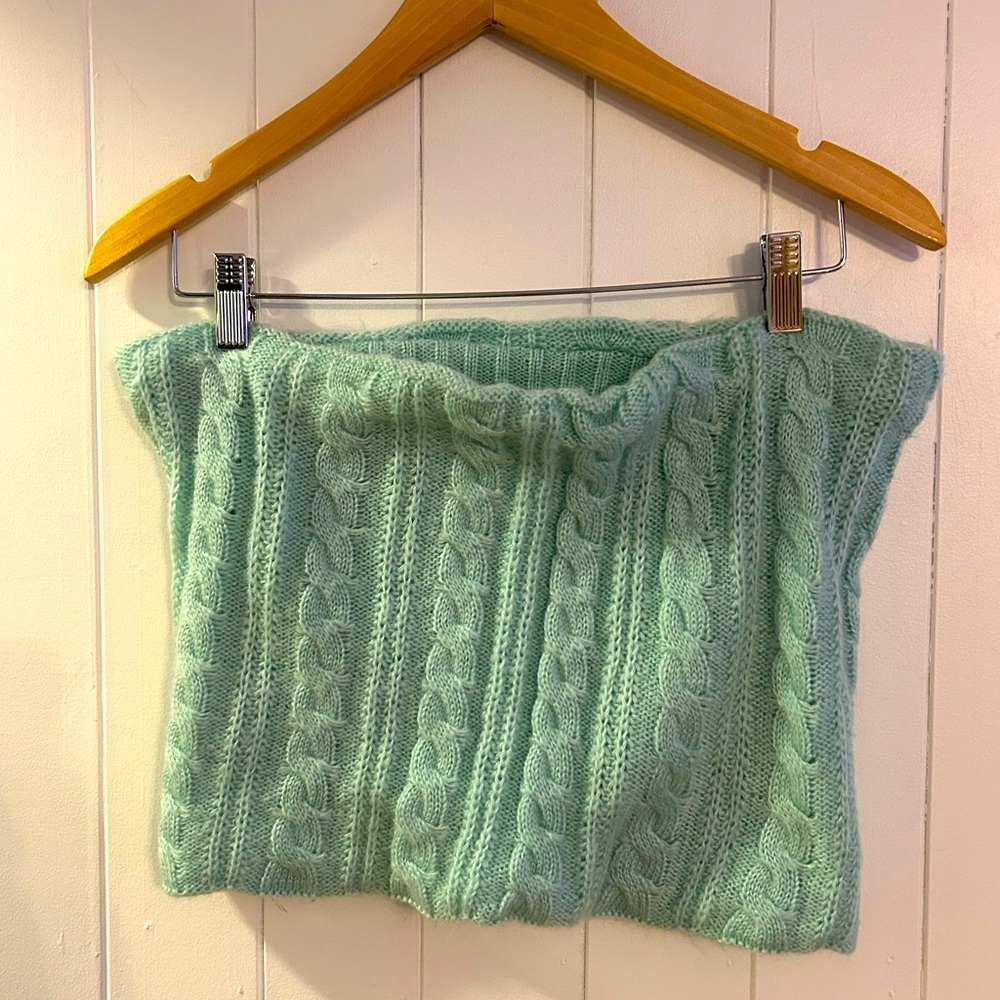 Light Blue Knitted Infinity Scarf
